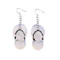 Popular a Pair Plated Silver Natural Tiger Eye Stone Slipper Earring for Gifts